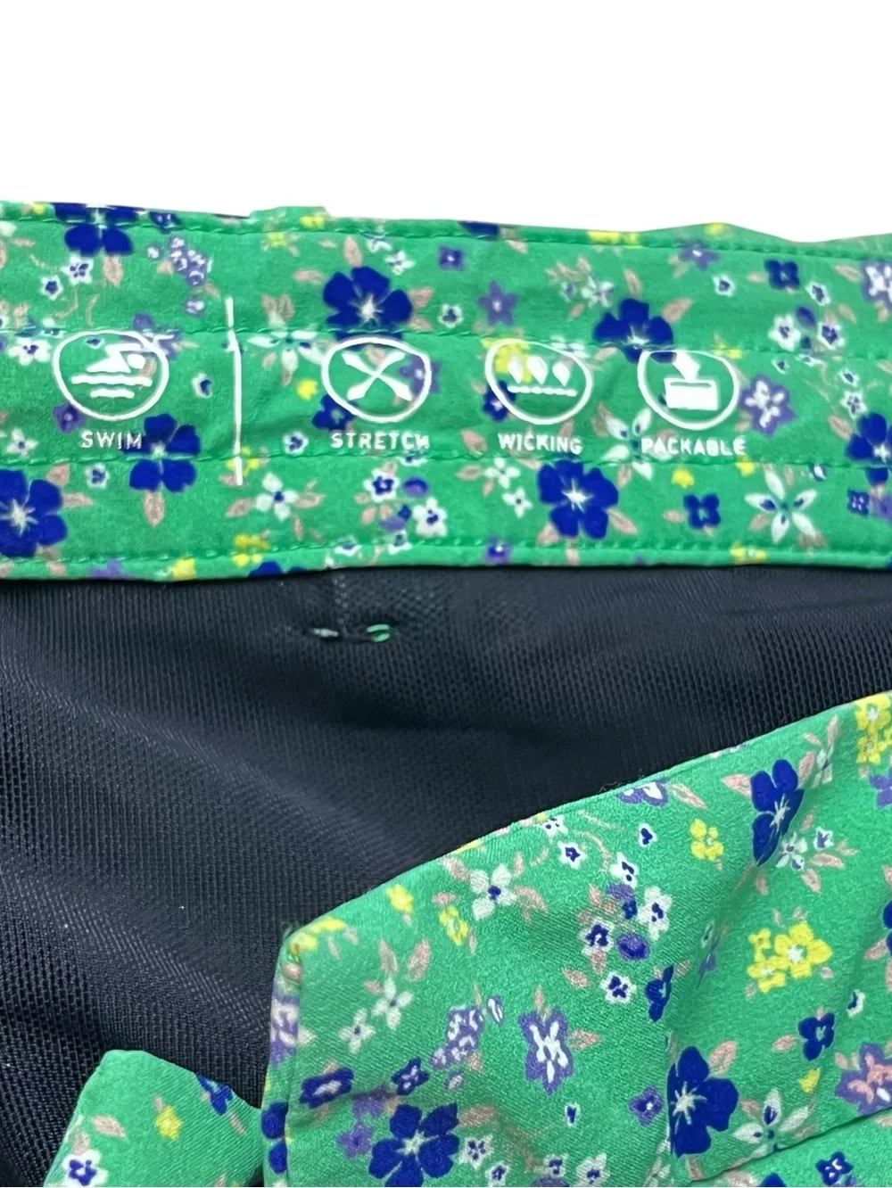 Polo Ralph Lauren Shorts Golf Swim Hybrid Wicking Mens 38x10 Green Floral Lined